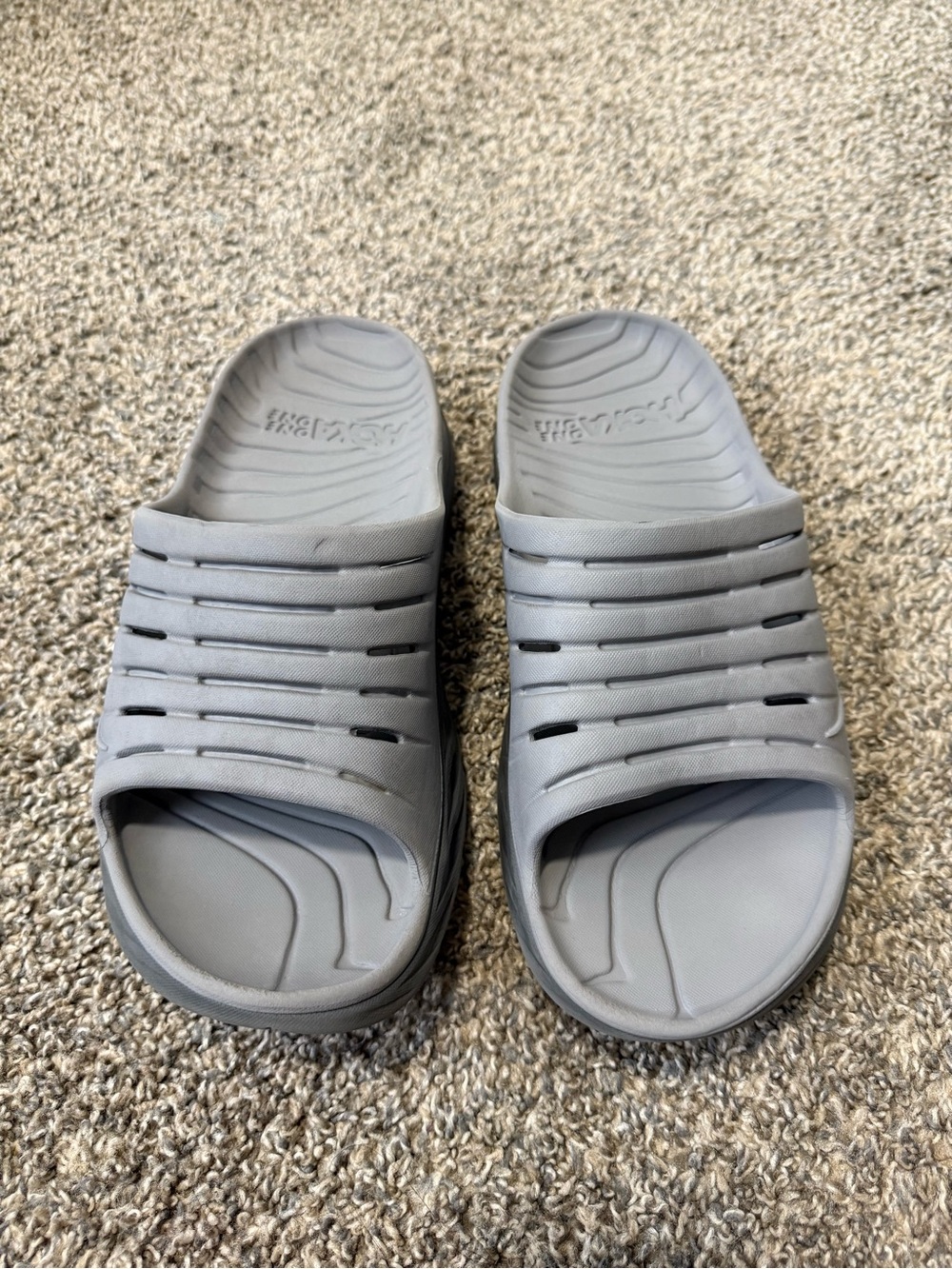 Hoka One One Men's Slides in Light Gray